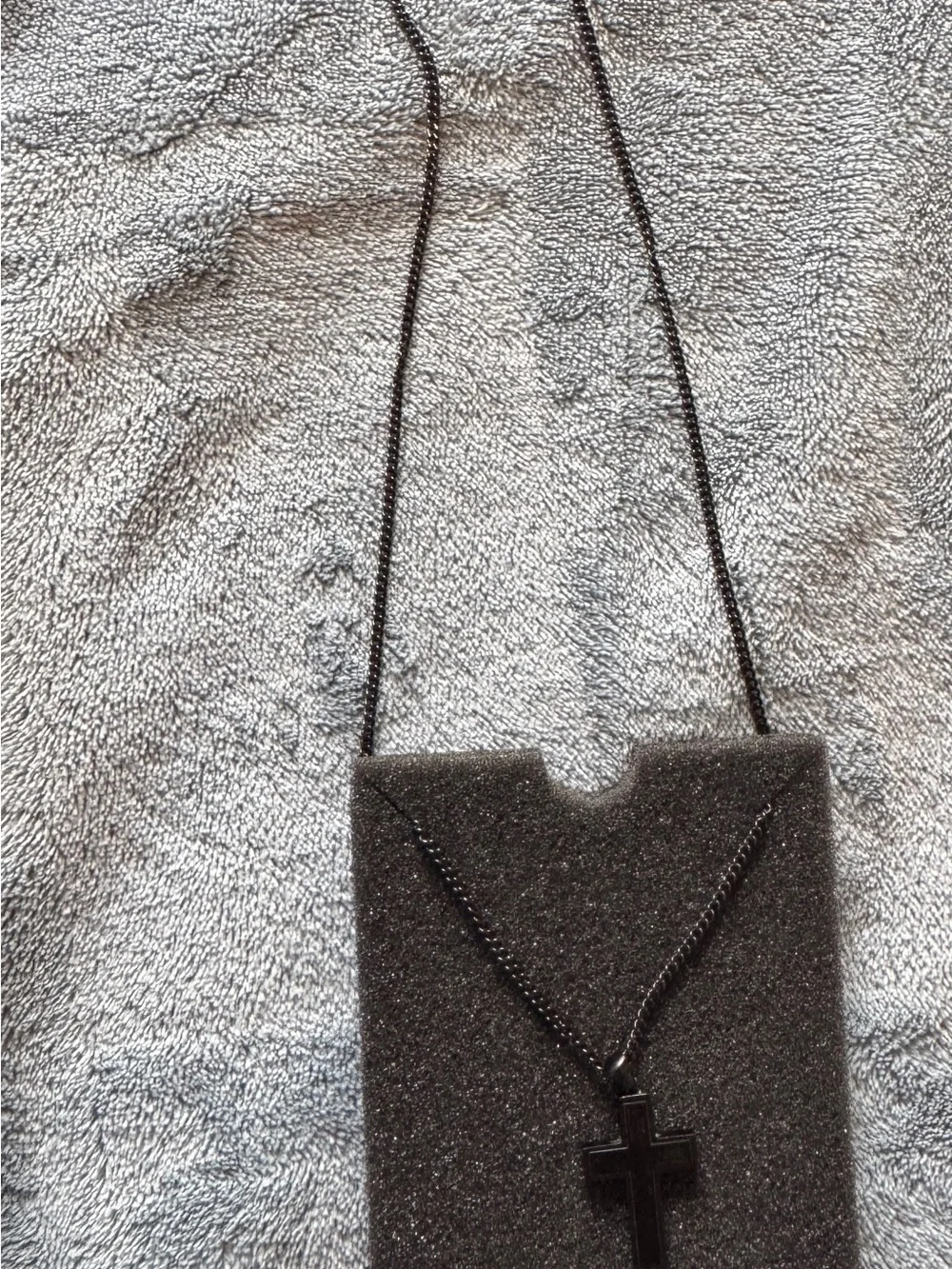 Vincero Collective Stone Cross Necklace - Large - Matte Black Stealth - $149 Ret
